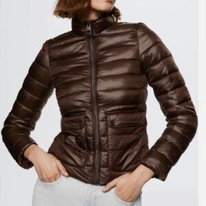 Chocolate brown puffer jacket
